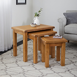 Zelah Oak Nest of Tables by Roseland Furniture