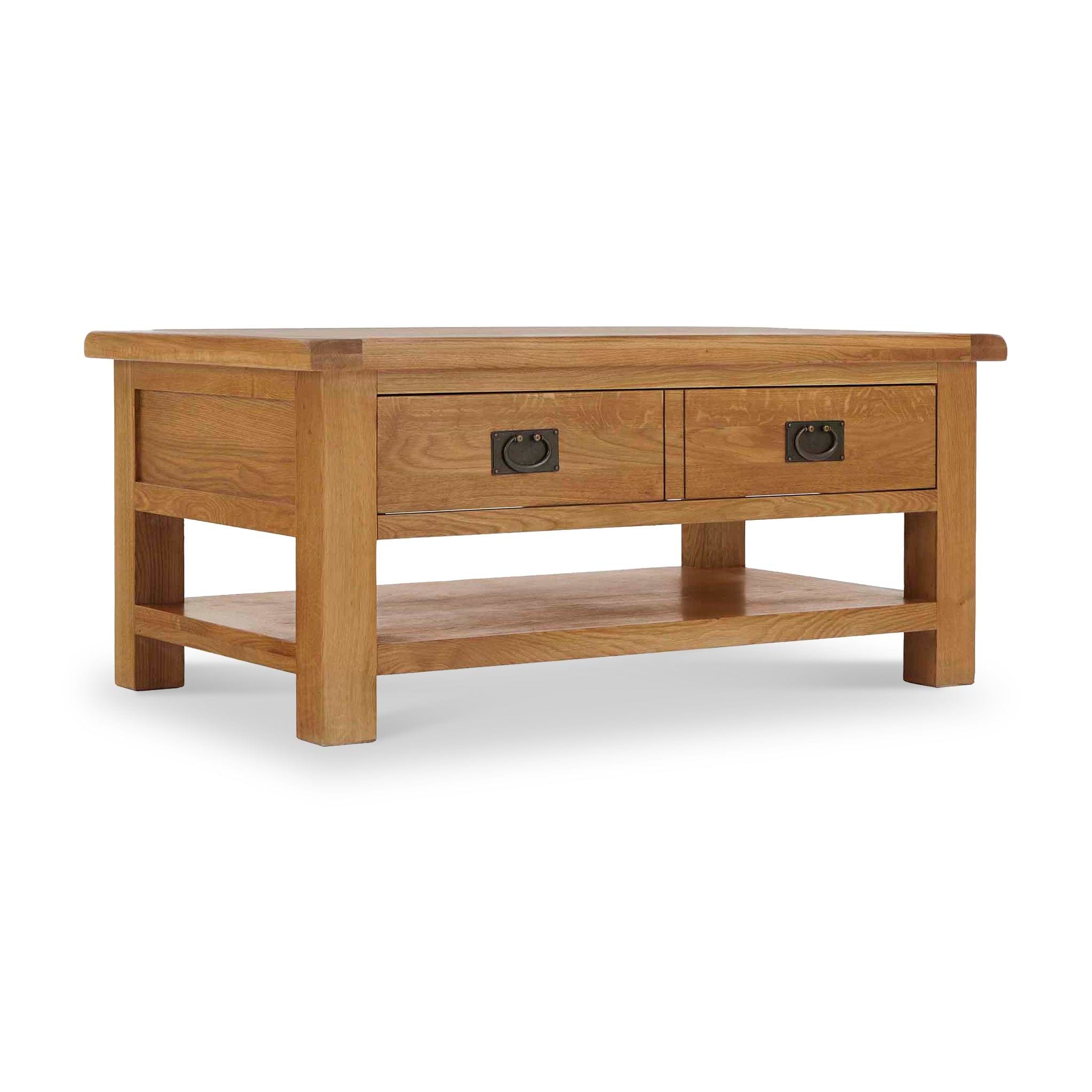 Zelah Oak Large Coffee Table, Drawer | Roseland