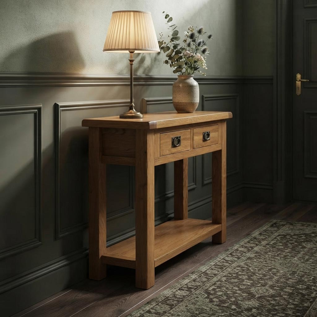Zelah Oak Console Table from Roseland Furniture