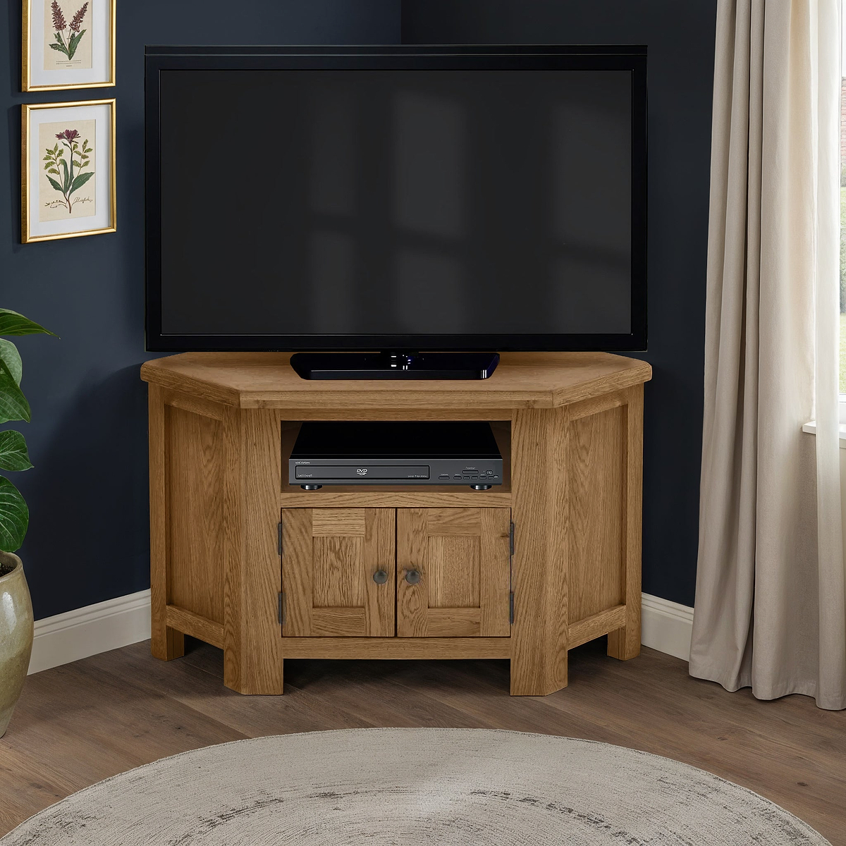 Zelah Oak Corner TV Stand from Roseland Furniture