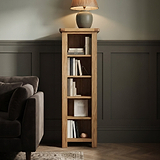 Zelah Oak Narrow Bookcase by Roseland Furniture