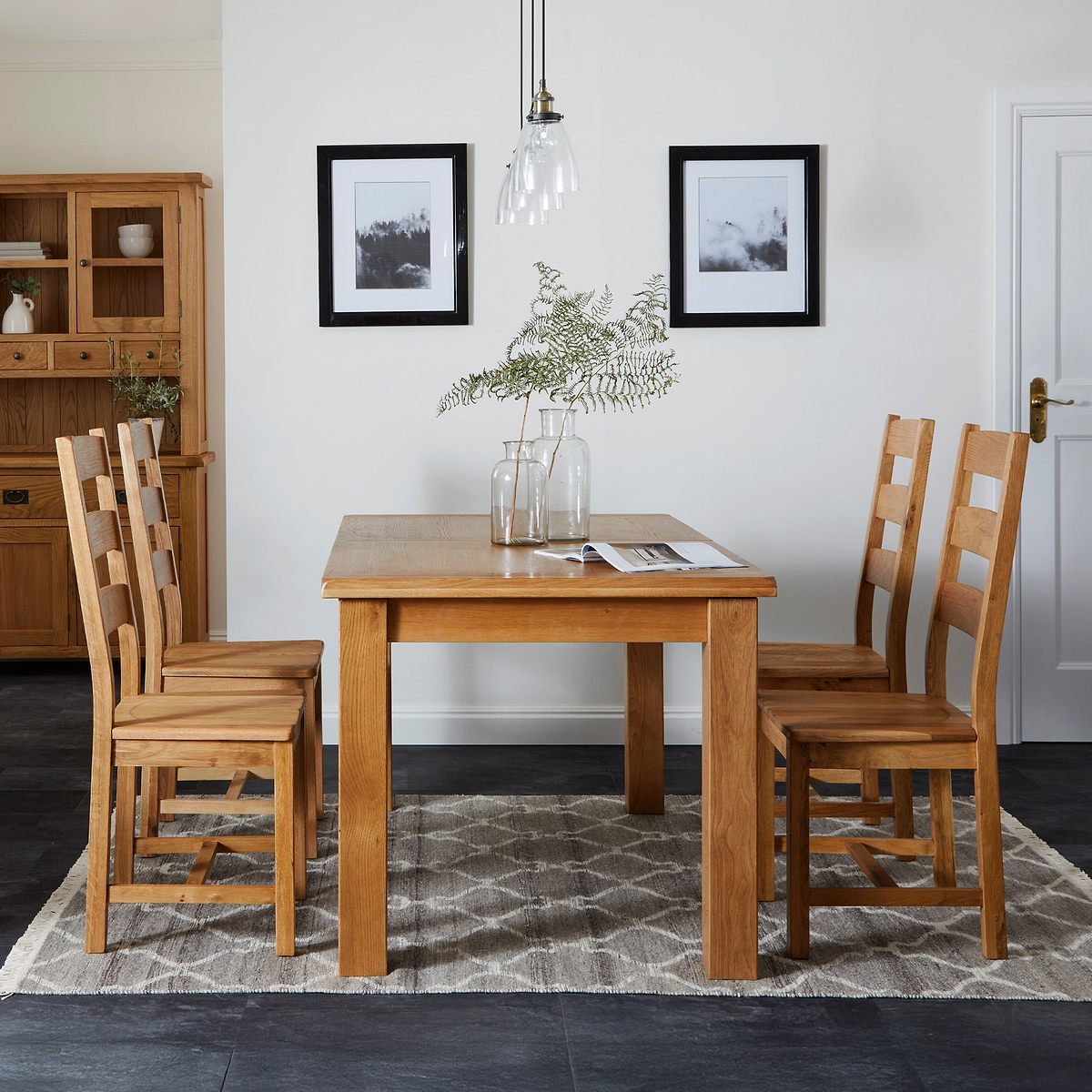Zelah Oak 120-165cm Extending Dining Table