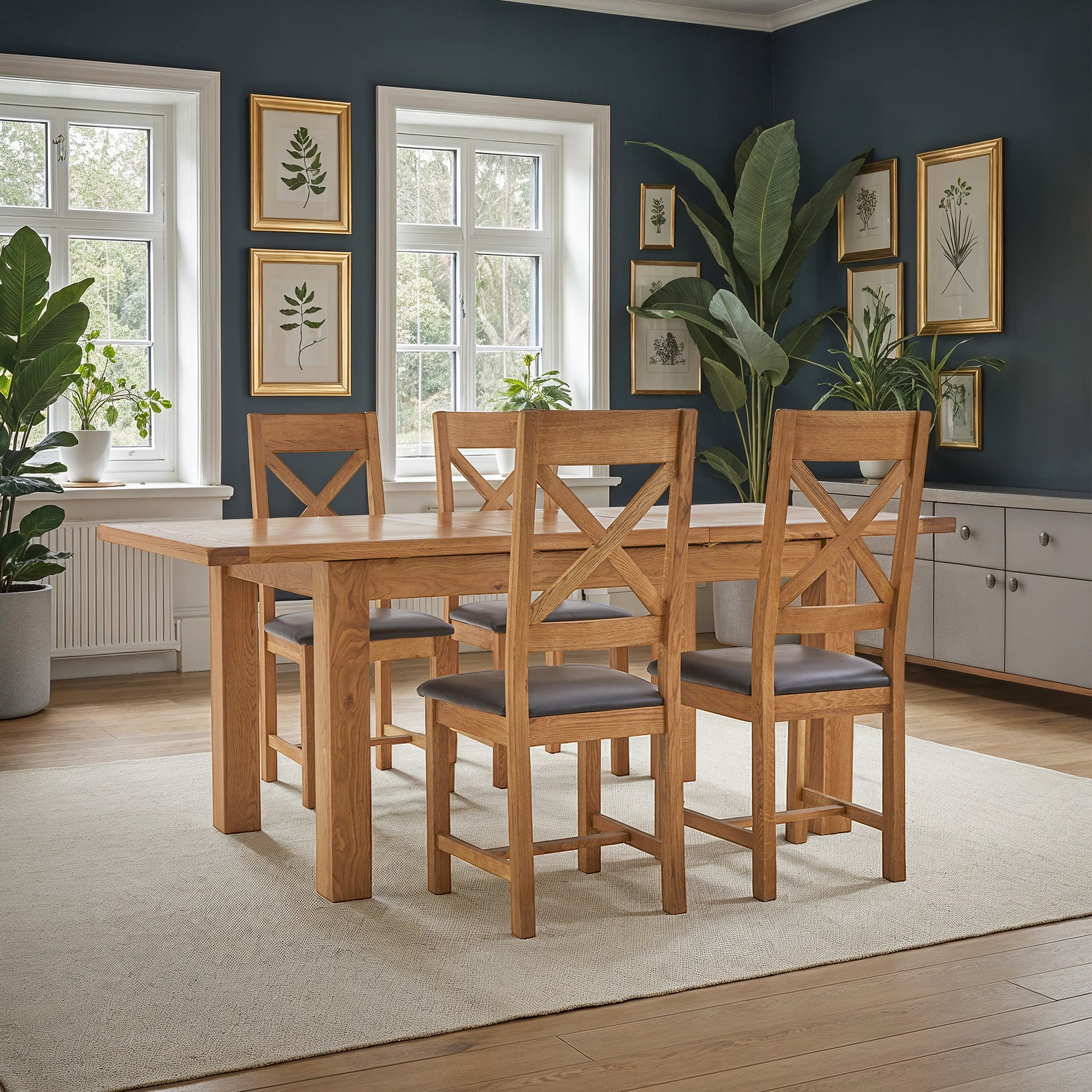 Zelah Oak 150-200cm Extending Dining Table from Roseland Furniture
