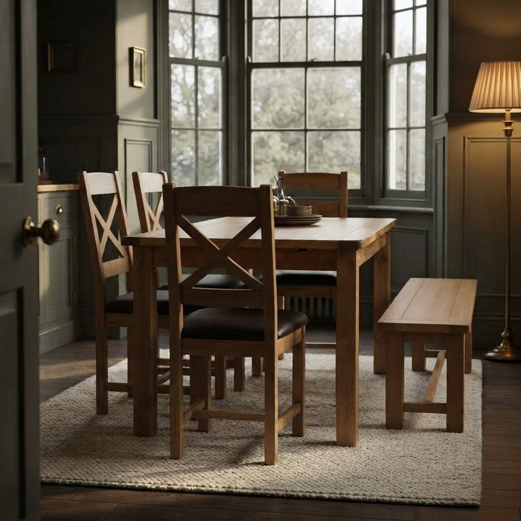 Zelah Oak Small Extending Dining Table 150cm-200cm from Roseland Furniture