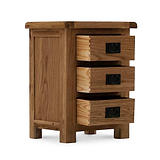 Zelah Oak Wide Bedside Table by Roseland Furniture
