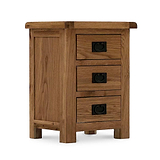 Zelah Oak Wide Bedside Table by Roseland Furniture