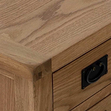 Zelah Oak Wide Bedside Table by Roseland Furniture