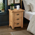 Zelah Oak Wide Bedside Table by Roseland Furniture