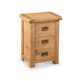 Zelah Oak Wide Bedside Table by Roseland Furniture