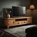 Zelah Oak 200cm TV Stand by Roseland Furniture