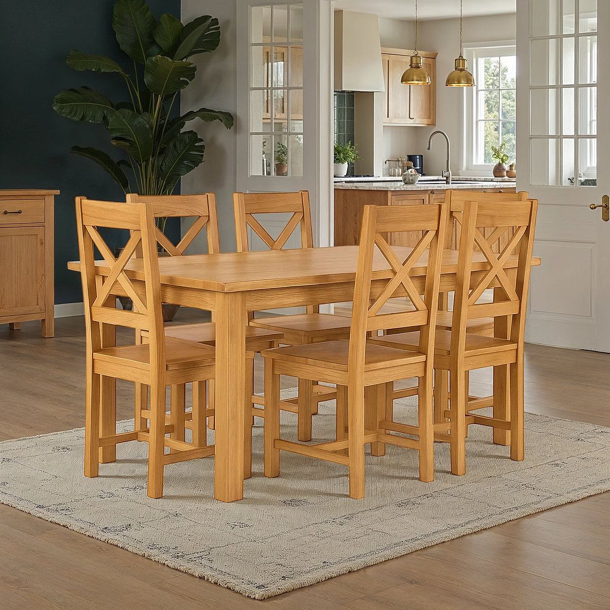 Zelah Oak 150cm Dining Table by Roseland Furniture