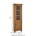 Zelah Oak Corner Display Cabinet - Size Guide