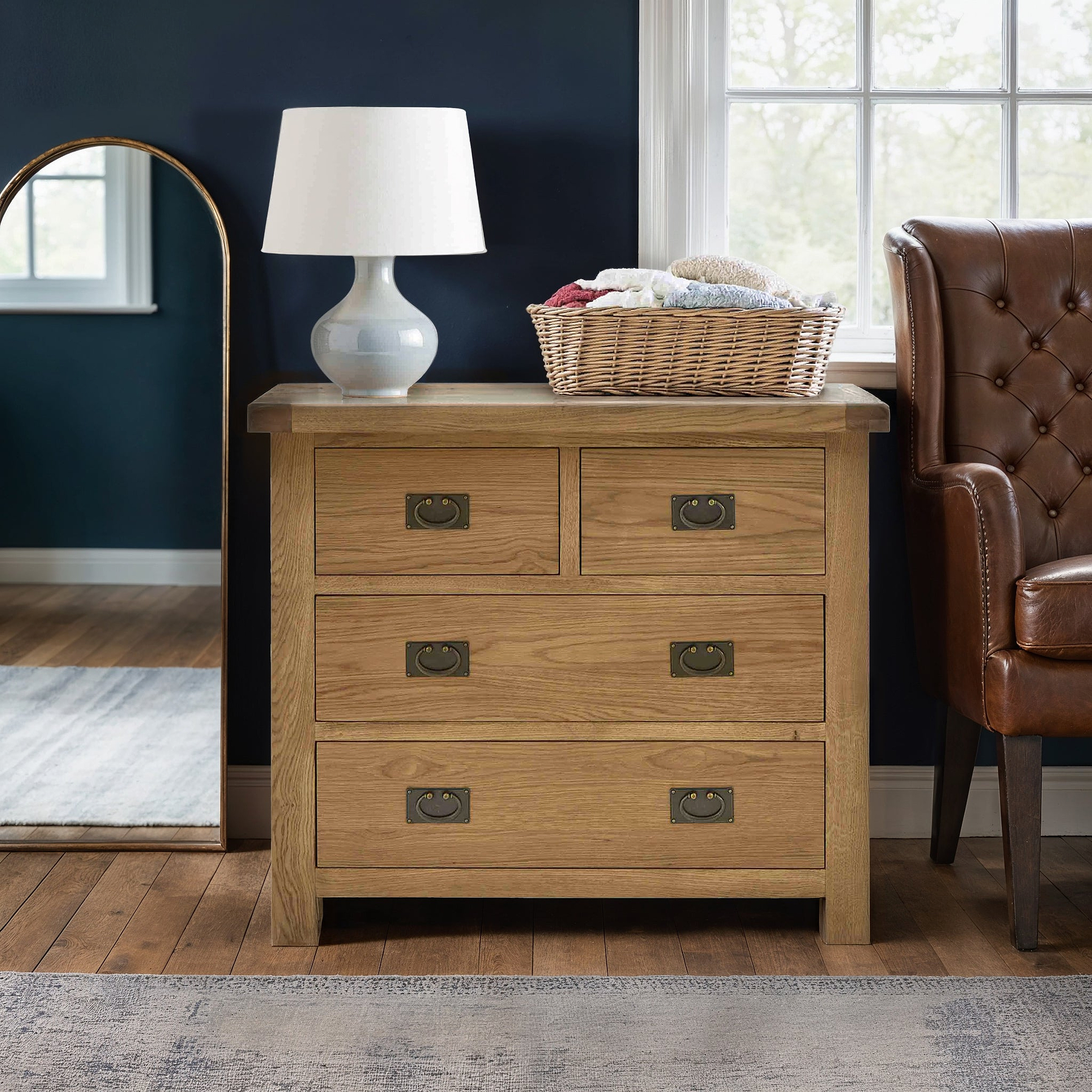 Zelah Oak 2 over 2 Drawer Chest by Roseland Furniture