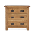 Zelah Oak 3 Drawer Chest Roseland Furniture