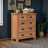 Zelah Oak 2 over 3 Drawer Chest by Roseland Furniture