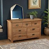 Zelah Oak 3 over 4 Chest of Drawers by Roseland Furniture