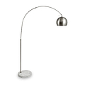 Feliciani Brushed Silver Metal and White Marble Floor Lamp