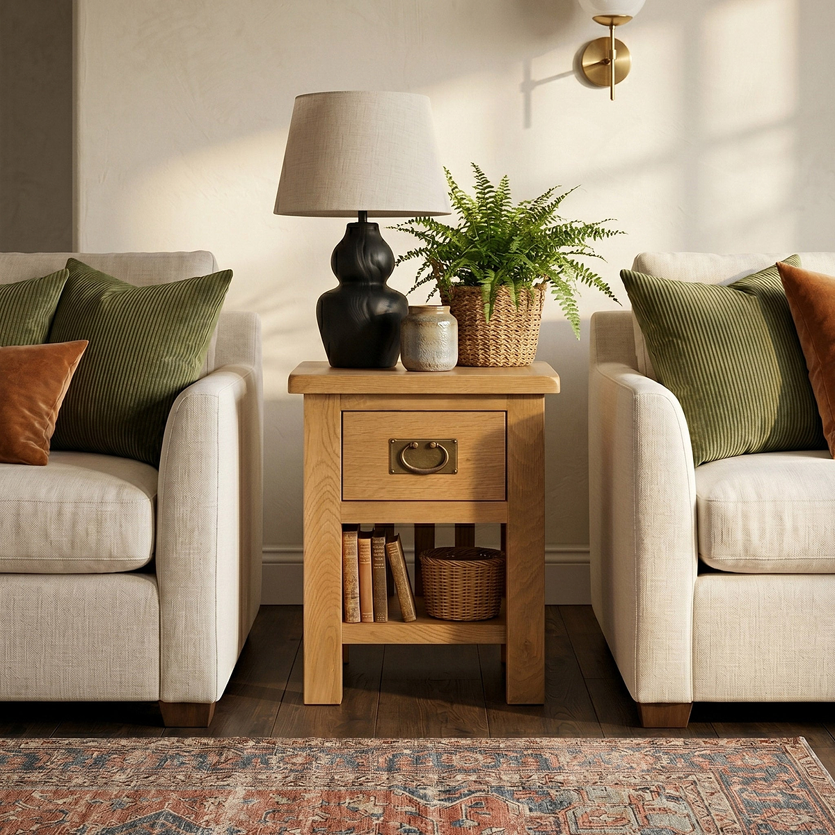 Surrey Oak Lamp Table by Roseland Furniture