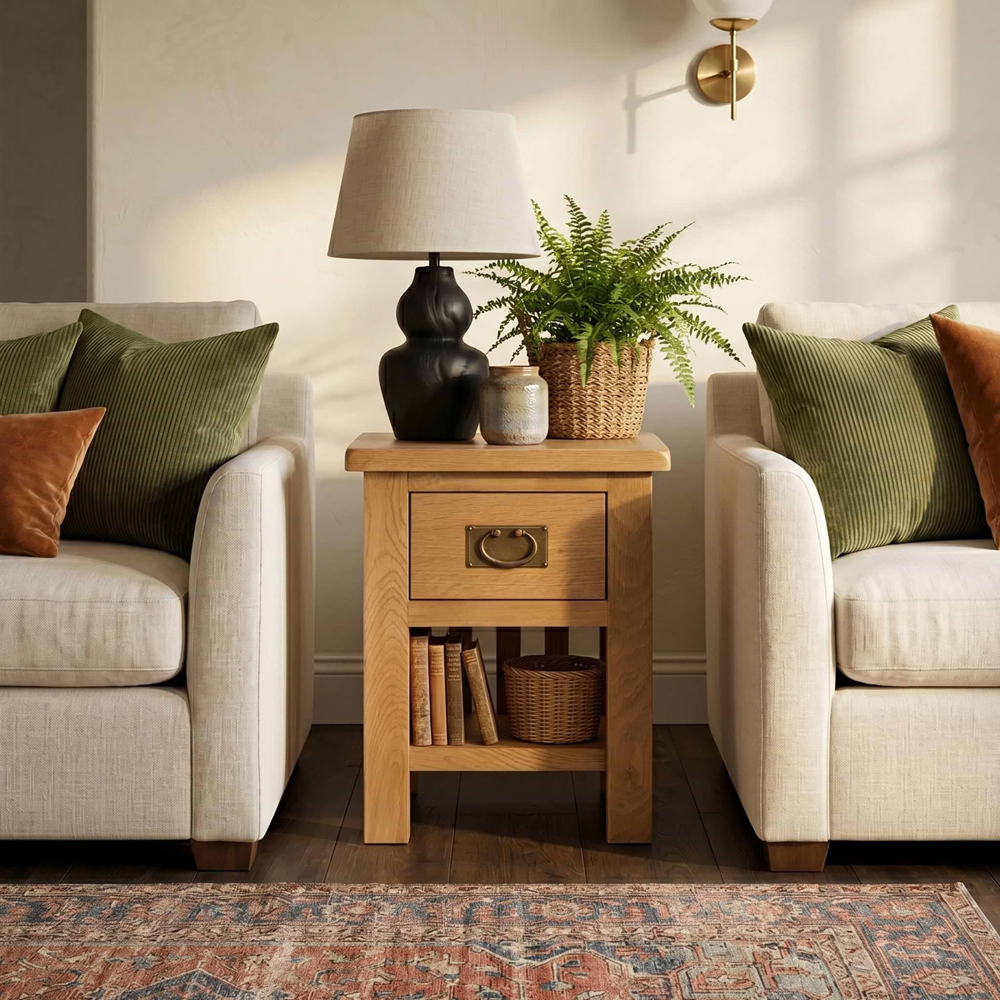 Surrey Oak Lamp Table by Roseland Furniture
