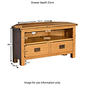 Surrey Oak Corner TV Stand dimensions