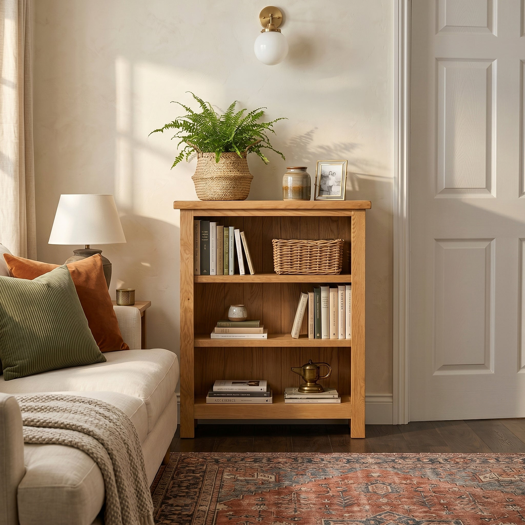 Surrey Oak Small Bookcase by Roseland Furniture