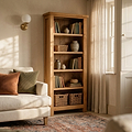 Surrey Oak Slim Bookcase from Roseland Furniture
