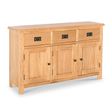 Surrey Oak Large 3 Door Sideboard Cabinet for Roseland Furniture