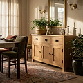 Surrey Oak Large 3 Door Sideboard Cabinet for Roseland Furniture