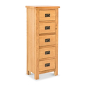 Surrey Oak 5 drawer tallboy chest of 5 drawers by Roseland Furniture