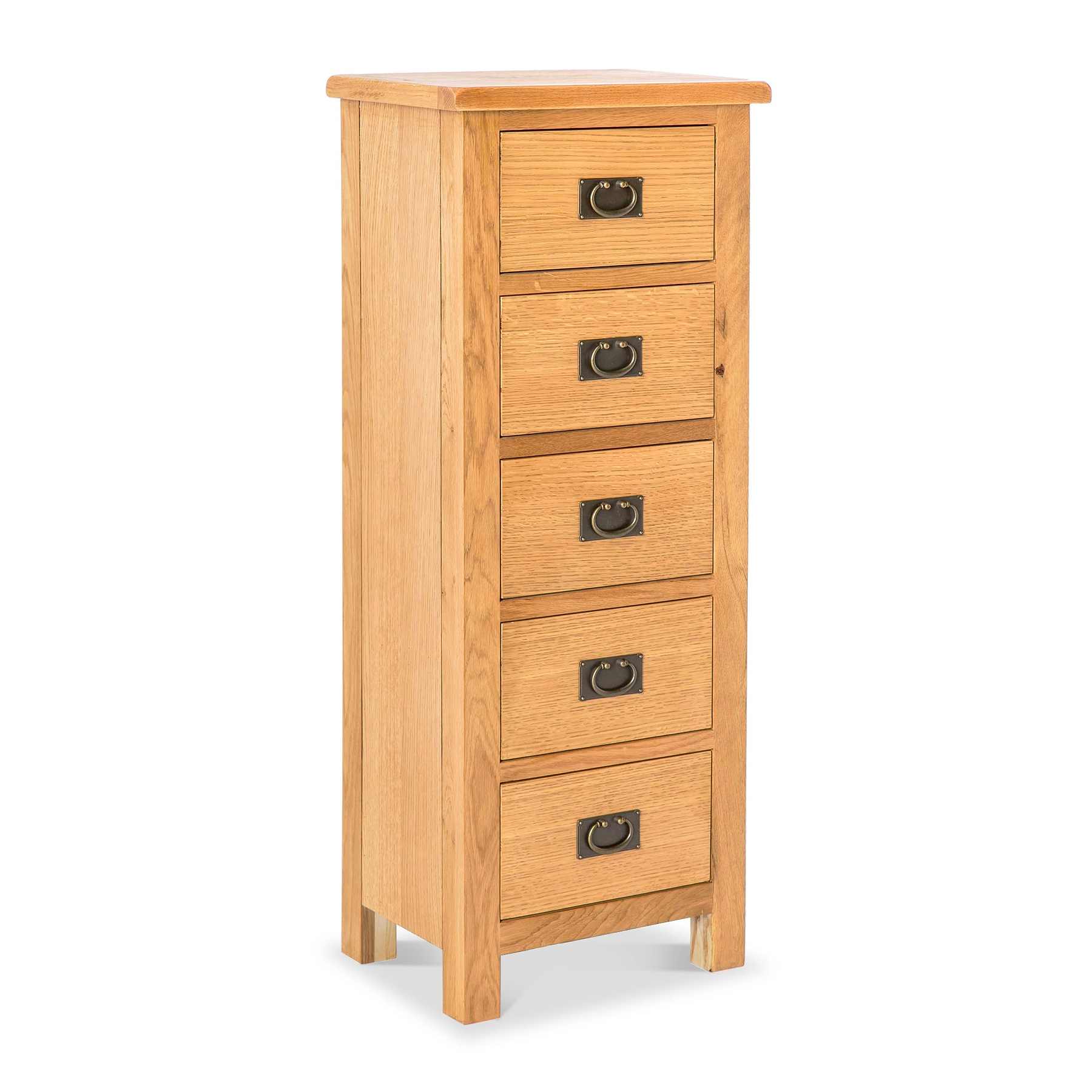 Surrey Oak 5 drawer tallboy chest of 5 drawers by Roseland Furniture