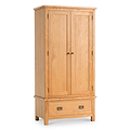 Surrey Oak Double Wardrobe & Drawer by Roseland Furniture