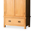 Surrey Oak Double Wardrobe - Close up of lower drawer front
