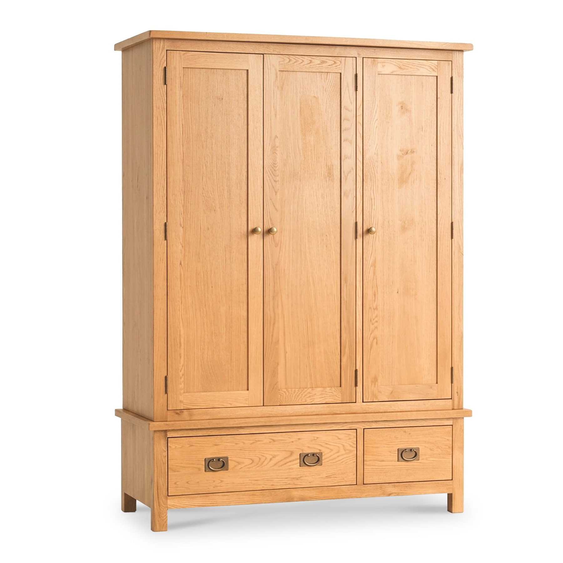Surrey Oak Triple Wardrobe & Drawers from Roseland Furniture