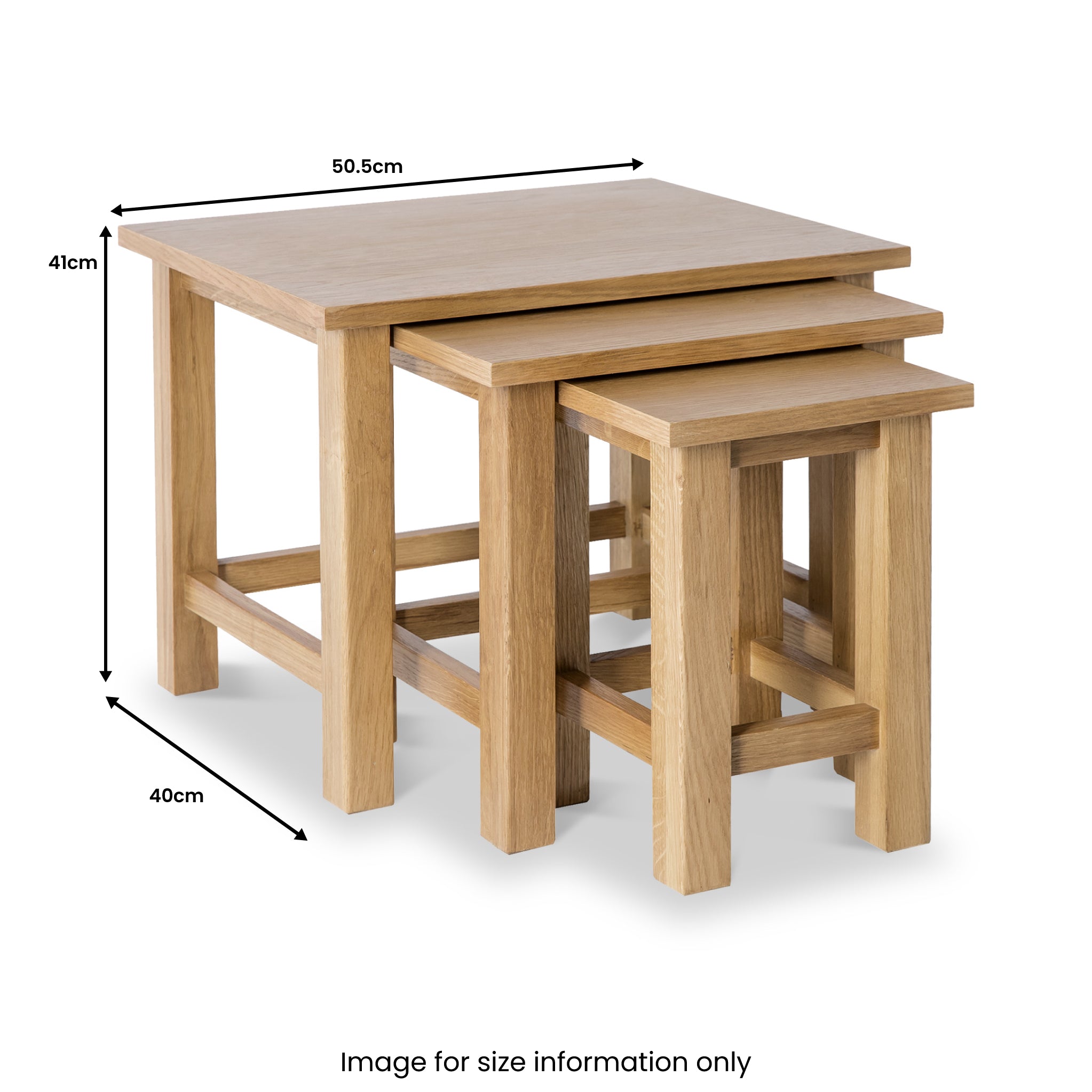 tttTRUCK furniture OAK TABLE 別注サイズ London Oak Nest of 3 Tables | Solid Wood | Light Oak | Roseland
