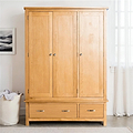 London Oak Triple Wardrobe & Drawers for contemporary bedrooms