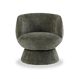 Kendal Woven Chenille Tulip Swivel Chair Olive from Roseland Furniture