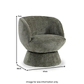Kendal Woven Chenille Tulip Swivel Chair Olive from Roseland Furniture