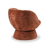 Kendal Woven Chenille Tulip Swivel Chair Terracotta from Roseland Furniture