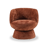 Kendal Woven Chenille Tulip Swivel Chair Terracotta from Roseland Furniture