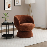 Kendal Woven Chenille Tulip Swivel Chair Terracotta from Roseland Furniture