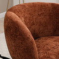 Kendal Woven Chenille Tulip Swivel Chair Terracotta from Roseland Furniture