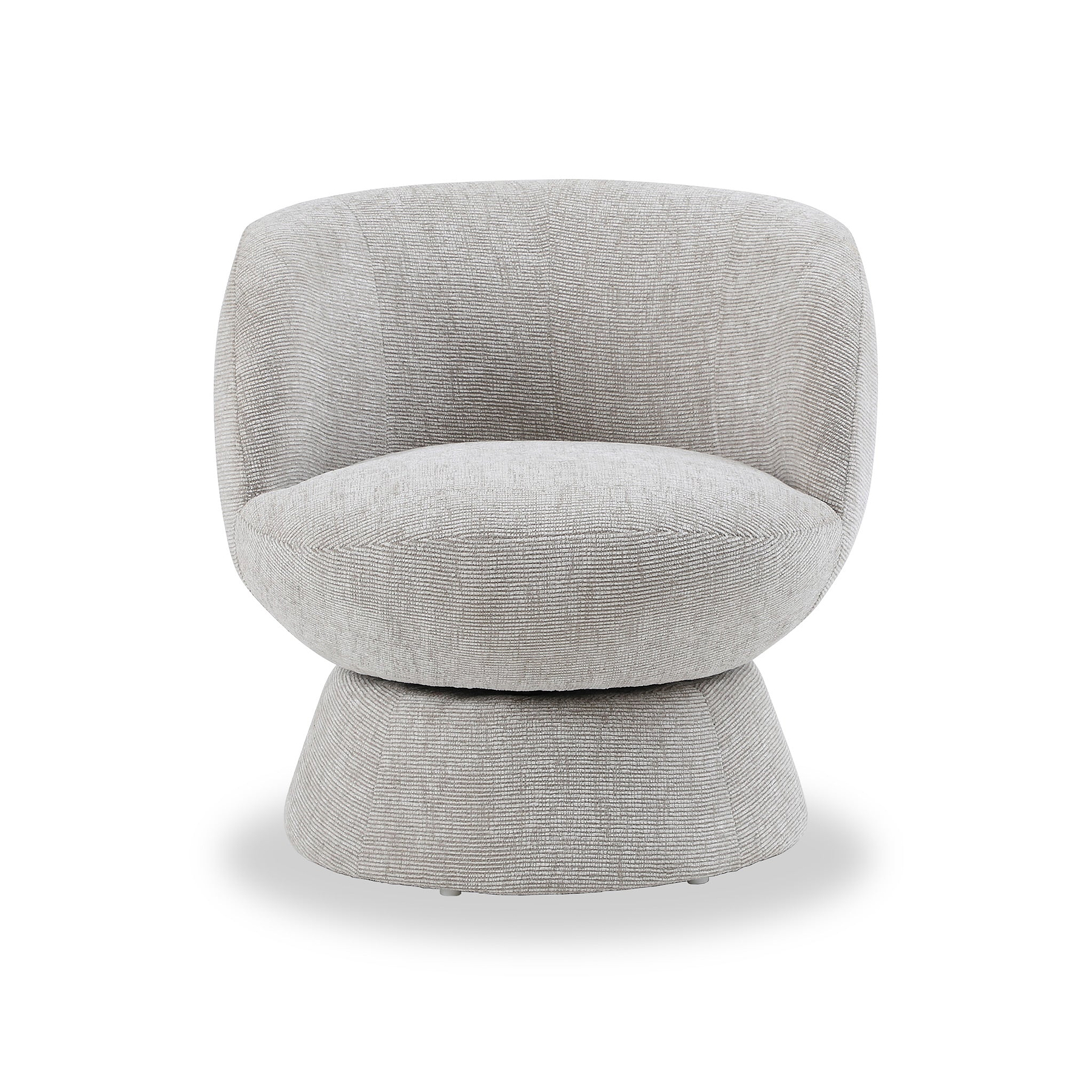 Kendal Woven Chenille Tulip Swivel Chair Natural from Roseland Furniture