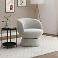 Kendal Woven Chenille Tulip Swivel Chair Natural from Roseland Furniture