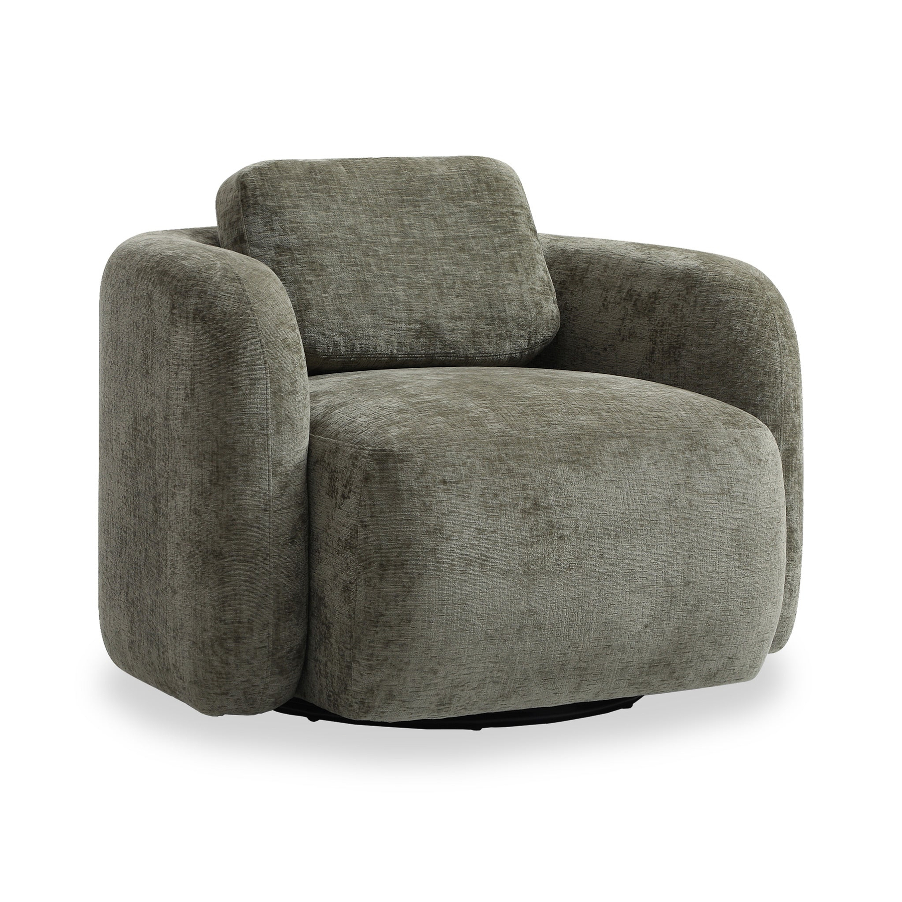 Irving Chenille Swivel Chair Olive from Roseland Furniture
