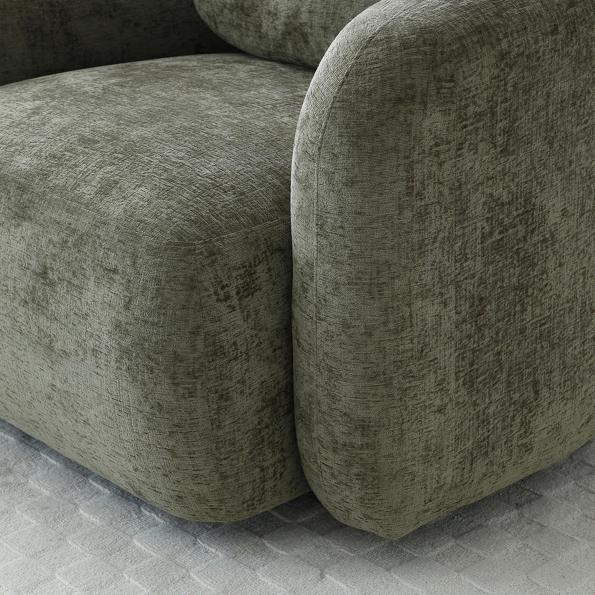 Irving Chenille Swivel Chair Olive from Roseland Furniture