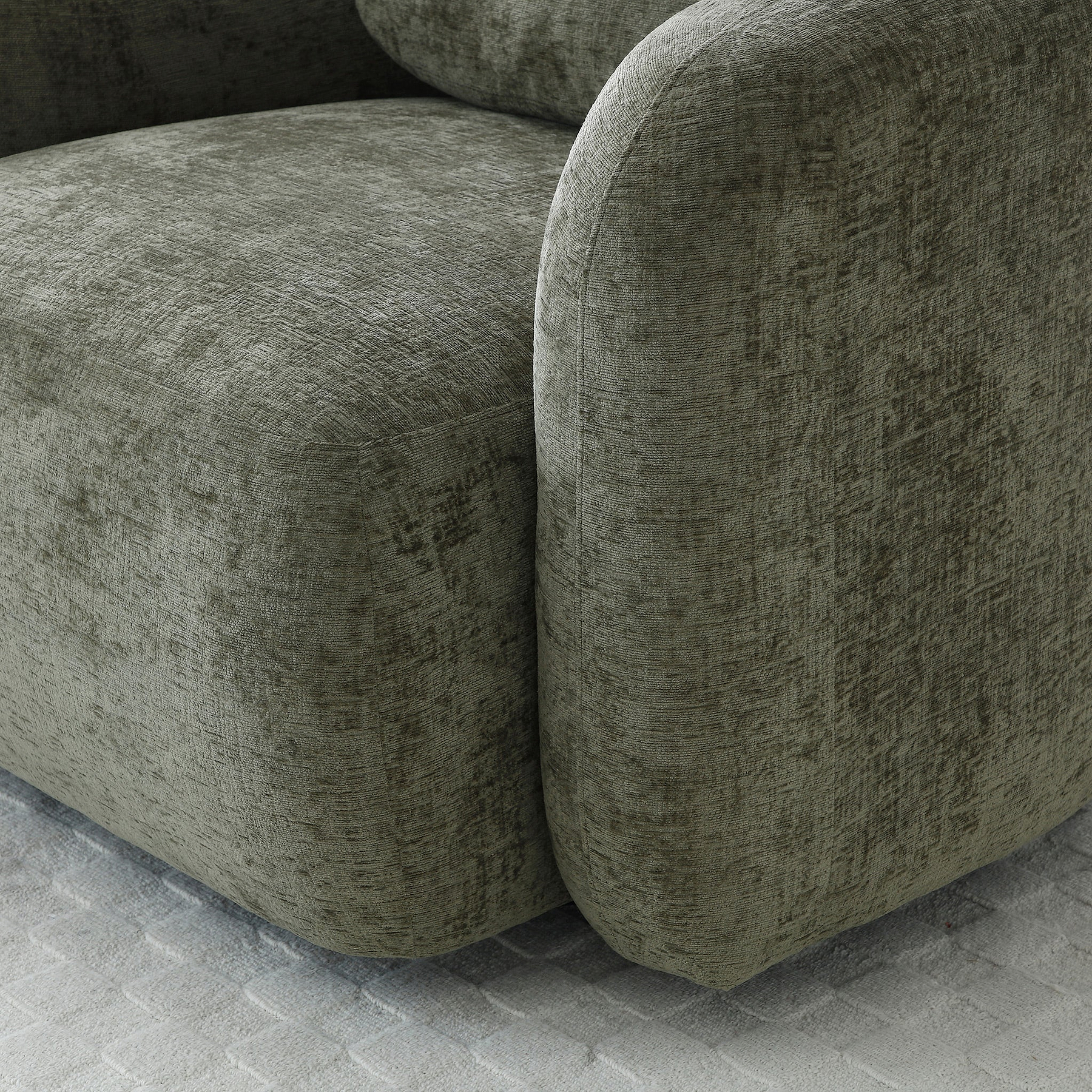 Irving Chenille Swivel Chair Olive from Roseland Furniture
