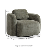 Irving Chenille Swivel Chair Olive from Roseland Furniture