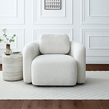 Irving Chenille Swivel Chair Natural from Roseland Furniture