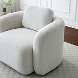 Irving Chenille Swivel Chair Natural from Roseland Furniture