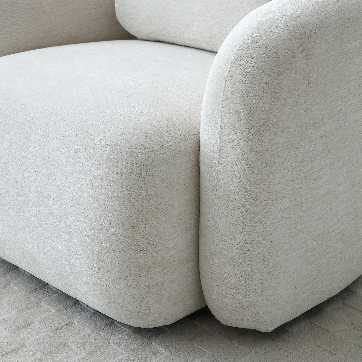 Irving Chenille Swivel Chair Natural from Roseland Furniture